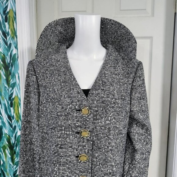 Escada Tweed Long Sleeve Collared Single Breasted Office Work Blazer Gray 44 - Picture 5 of 16